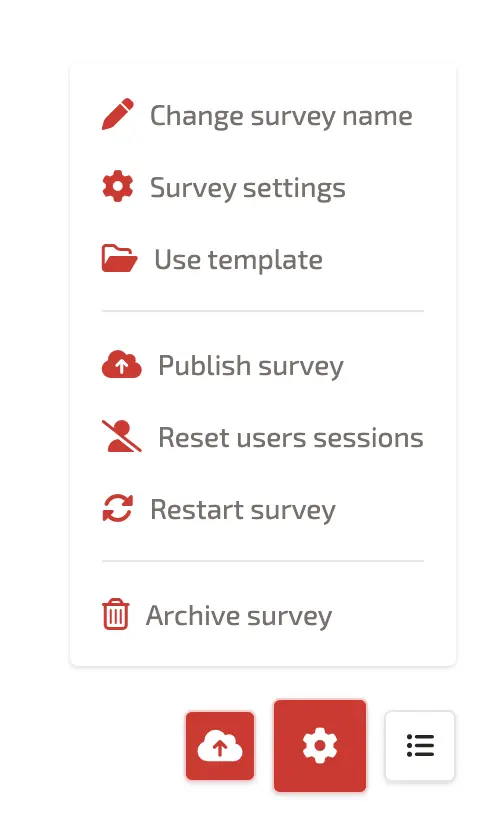 Surveys Menu